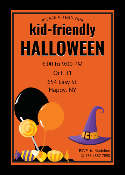 a kid's halloween party invitation