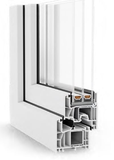 a window with a white frame and a white frame