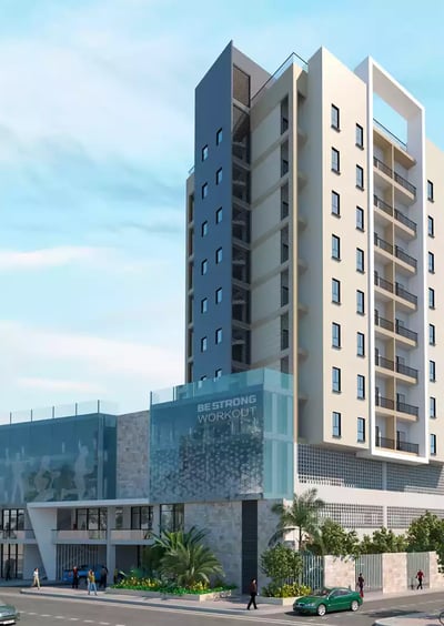 render exterior de conjunto residencial en santa marta