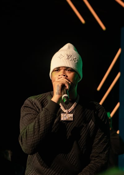 K trap performing at a Nike event