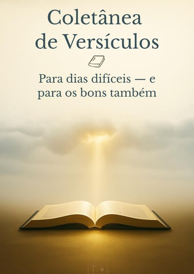 Capa do eBook Coletânea de Versículos com fundo bege e título para dias difíceis e bons momentos