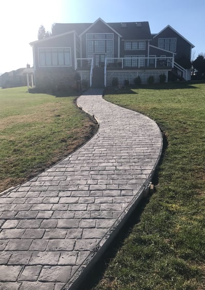 custom designed stamped concrete walkway concrete contractors huntsville al