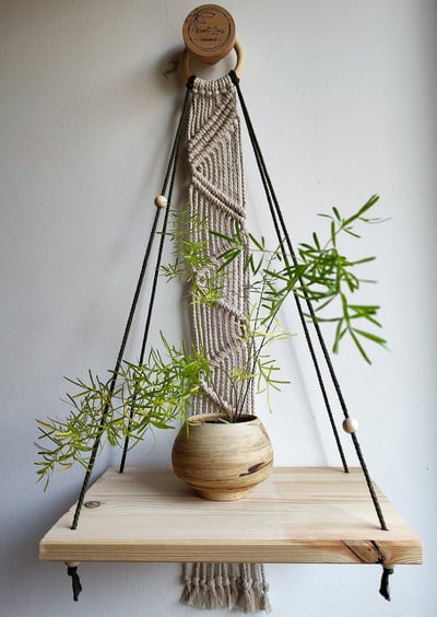 colgador de macramé estantería