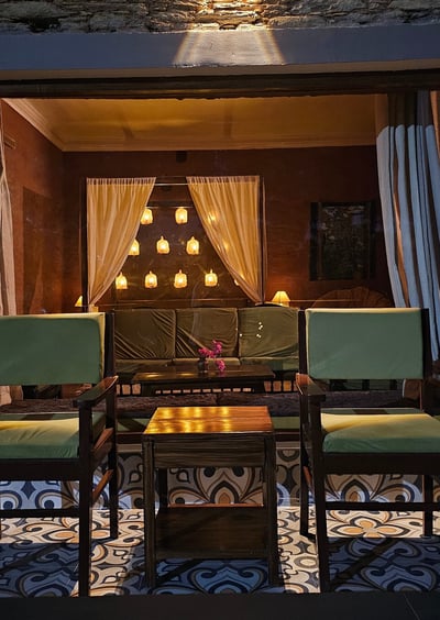 Mountain-facing boutique room with traditional decor at ilika Resorts