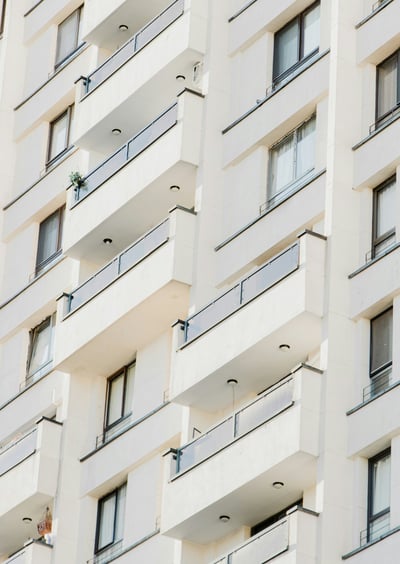Bryte Cleaning team member delivers detailed strata cleaning in a contemporary apartment complex