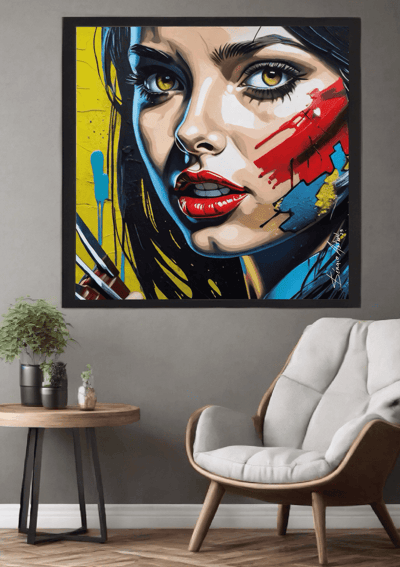 Obra de arte feita sob medida, harmonizando com a decoração minimalista.