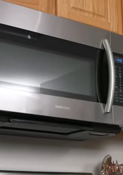 A floating microwave ready for use