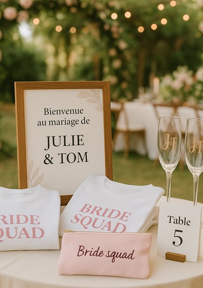 objets vêtements personnalisé mariage EVJF