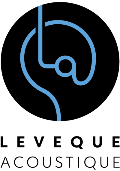 logo bleu et noir de l'entreprise leveque acoustique