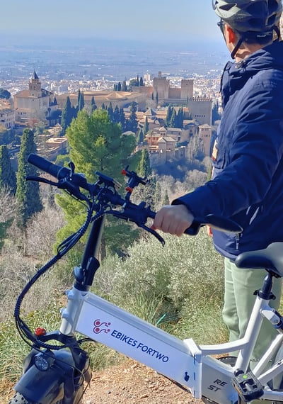 Vista panorámica de Granada en bici eléctrica.