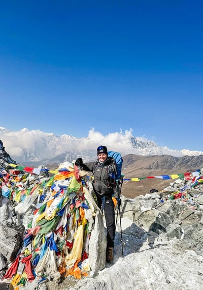 Au sommet de Cho La Pass, Népal.
