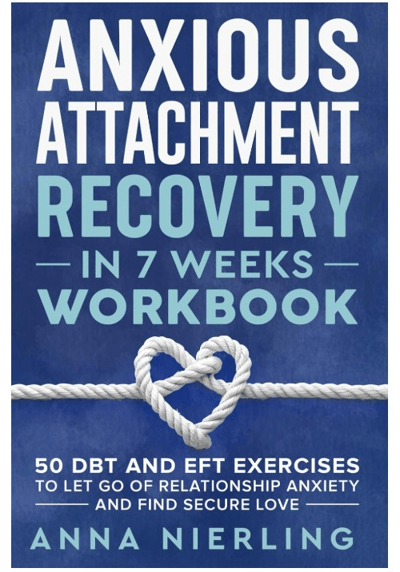 a book cover of an anxious woman's recovery recovery workbook