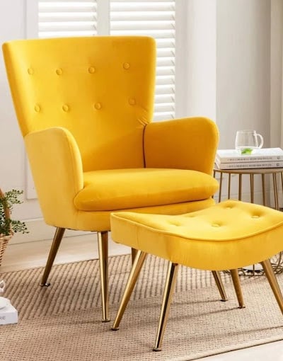 beautiful Yellow char with soft cousion