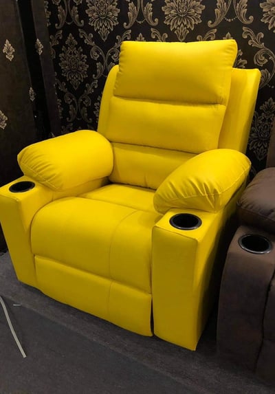 Yellow recliner sofa made by afsar sofa repair
