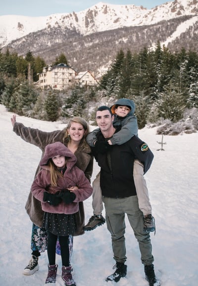 Sesión de fotos para familias en Bariloche. Fotografía familiar