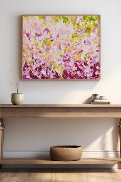 a painting of a flower fairy abstract scene