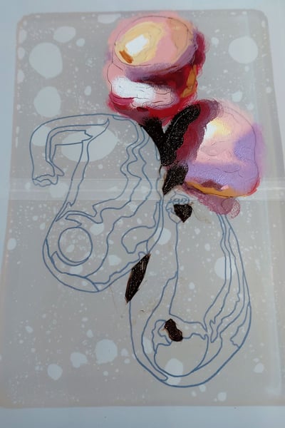 Artwork in progress photo by Chester UK Artist, Christine Gallagher
