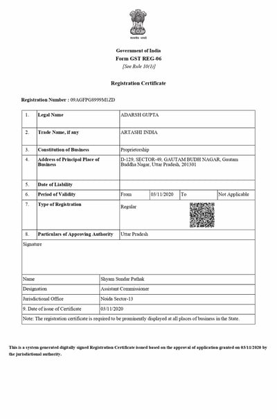 Import Export Code - IEC Certificate for exports and imports permission for ARTASHI India