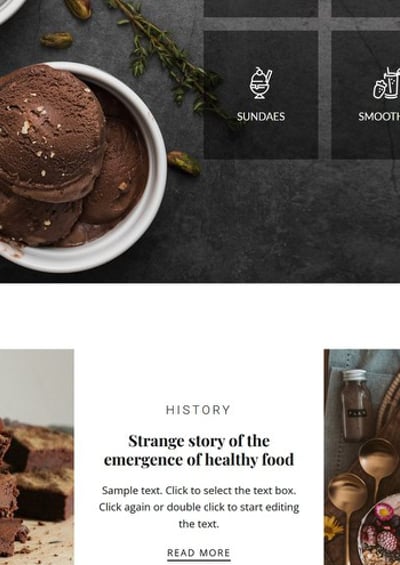 a chef's website page with a chef's name on it