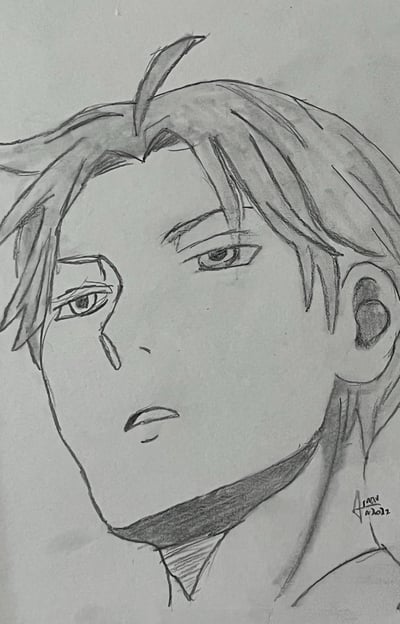 a drawing of a male character from the anime