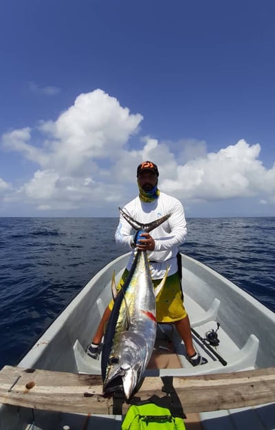 Zanzibar fishing charters, yellowfin tuna on the boat 