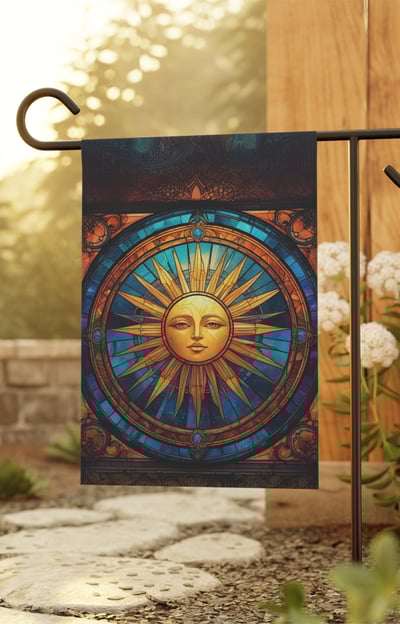 sun design garden flag