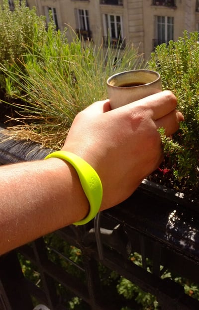 Bracelet RFID personnalisé avec logo vert pour serrures d'hôtel