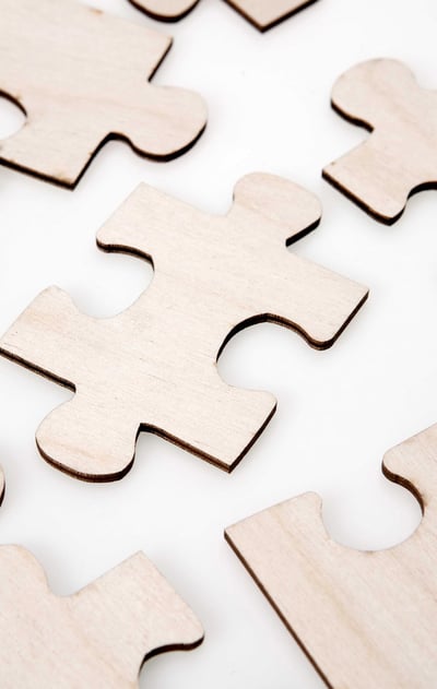 Light wood puzzle pieces