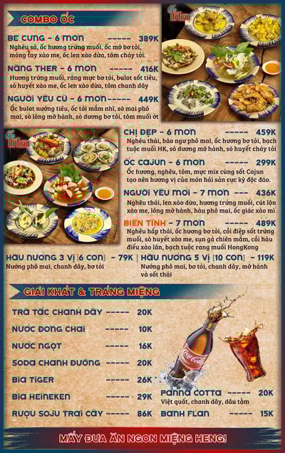 Combo ốc tại Ốc Dì Toàn - quán ngon quận Bình Thạnh