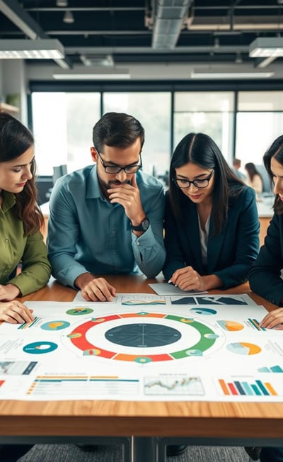 a group of business people working on a project