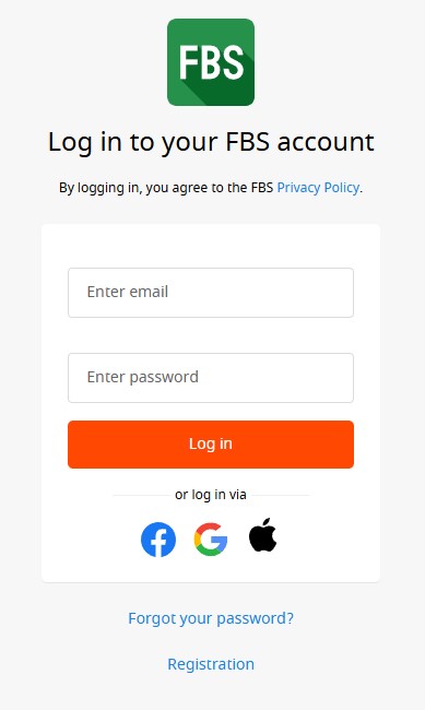 Login ke akun FBS