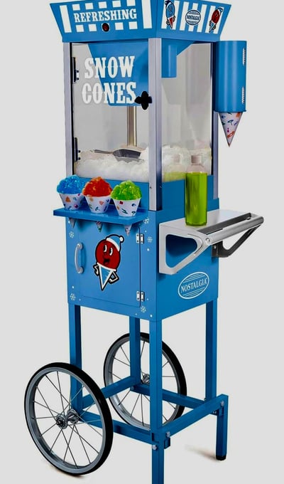 a blue snow cone machine