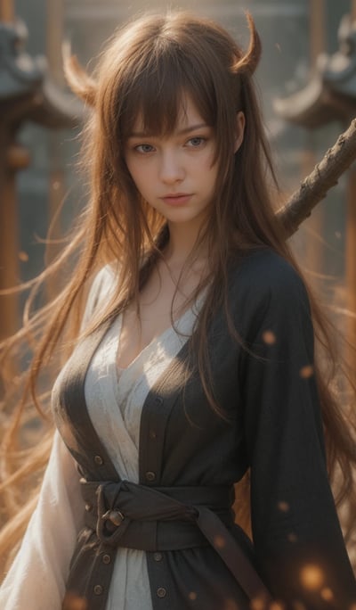 a woman with long hair and a long haircut