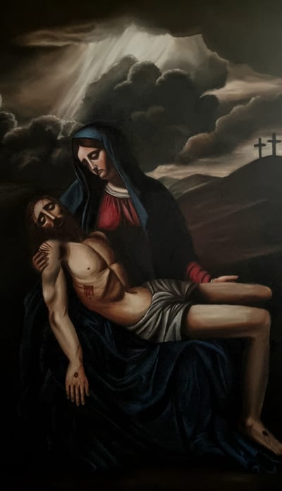 Die Leidensmutter - Die Heilige Mutter Maria beweint den toten Christus in ihren Armen.