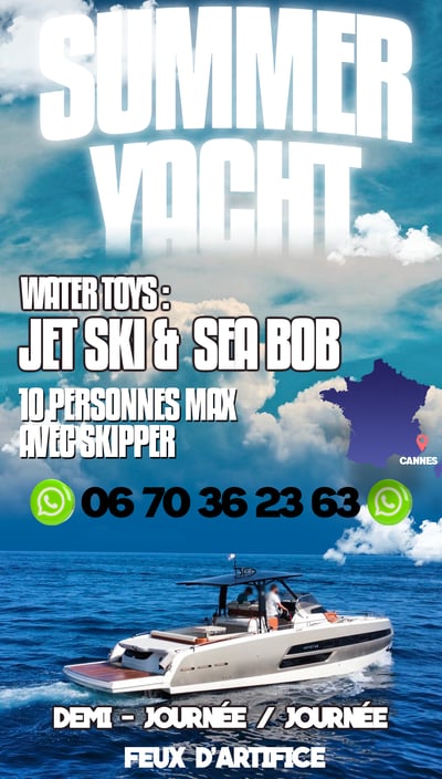 a poster for a summer party with a boat