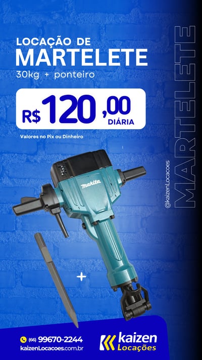 Aluguel de Martelete 30 Kg - Kaizen Locações