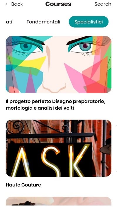 a woman's face with a colorful sign that says ask