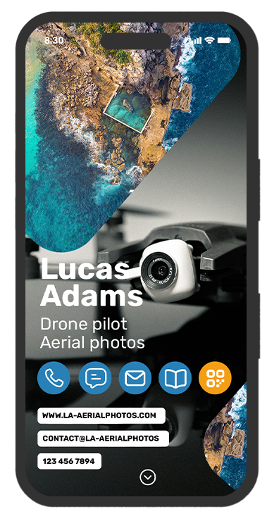 elevate your perspective: a digital business card design for aerial video and photography services