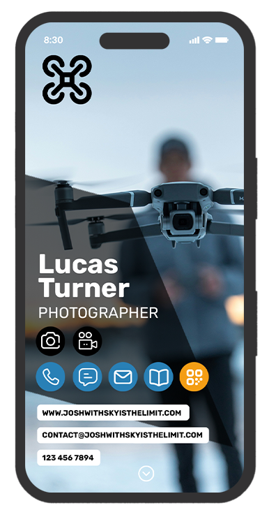 capture from above: a digital business card design for drone pilots and photographers