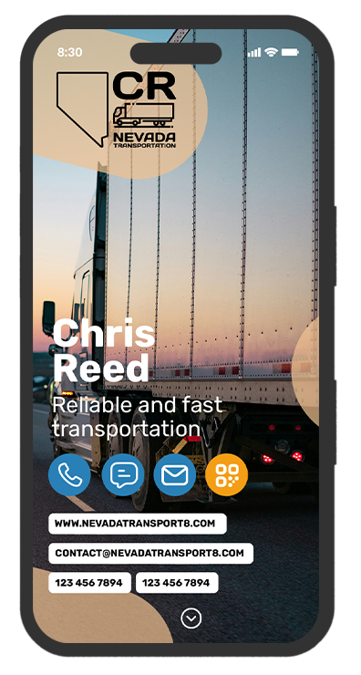 driving efficiency: a digital business card design for truck transportation and logistics professionals