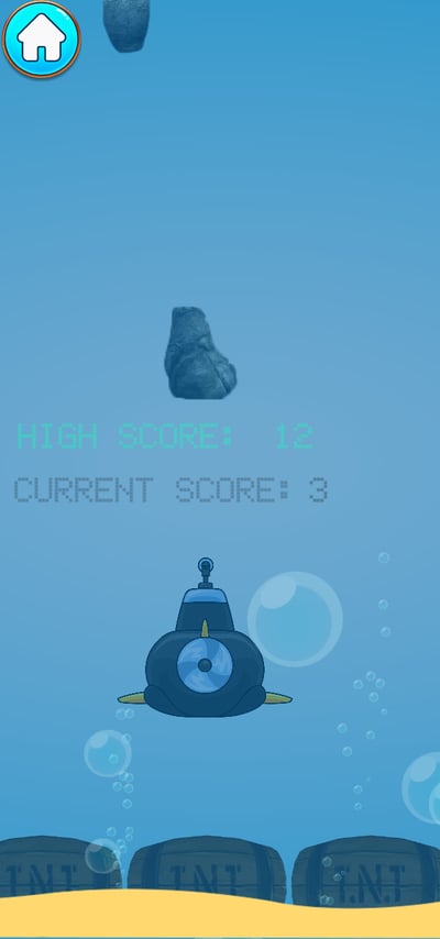 Gameplay screen with score