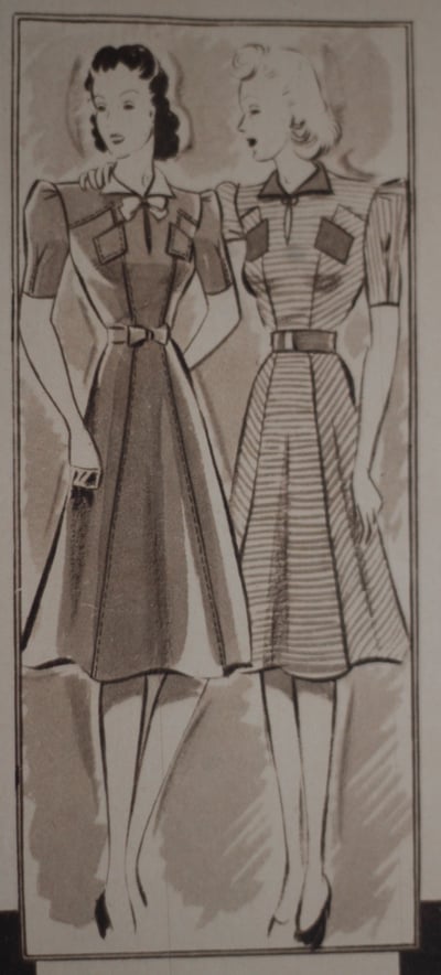 Source d'inspiration pour la robe années 1940. Magazine Mode de jour du 9/06/1940