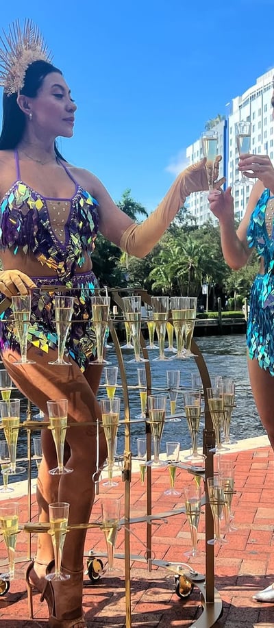 Champagne skirt rental