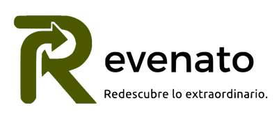 Logotipo verde de Revenato con R en forma de flecha y lema “Redescubre lo extraordinario”, símbolo de plataforma de venta de 