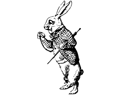 a rabbit in a suit and a hat