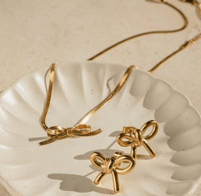 BOWKNOT CHOKER & BOW EARRINGS
