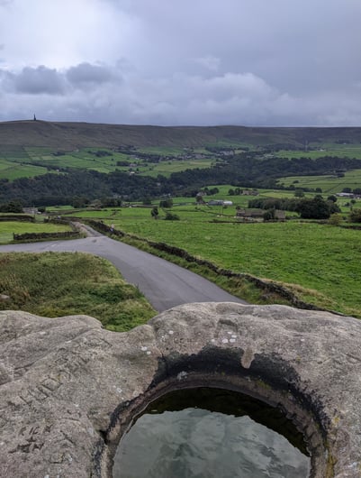 Just here and over there.  Pooling on Great Rock.  Stone names.  