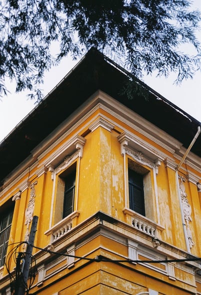 French architecture in Saigon shot on film