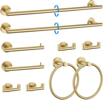a set of four different types of bathroom accessories
