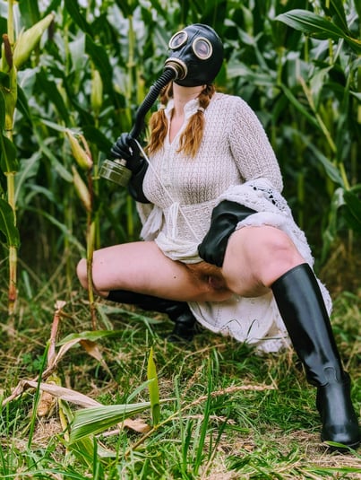 FTSH Studios model (s) Shannon Huxley UK Fetish Model UK Fetish Model gas mask, boots, wellies, horror